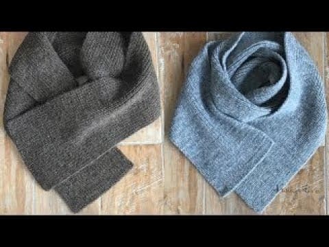 EASY ribbed unisex style SCARF with ITALIAN CAST-ON and INVISIBLE RIBBED BIND-OFF. For beginners.