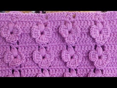 💜 3D Flower Knitting Pattern | Easy and Stylish Crochet Motif Tutorial 🌸