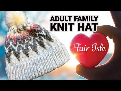 Family Knit Fair Isle Adult Hat
