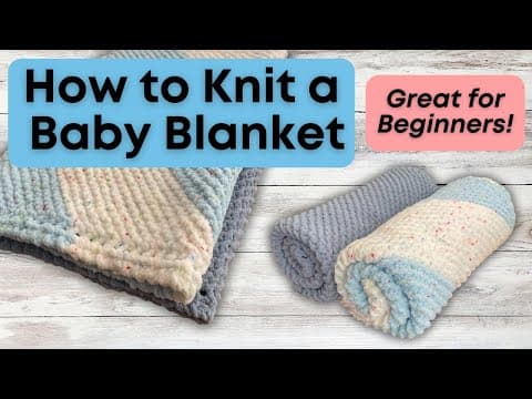 🍼 How to Knit a Baby Blanket | Easy Diagonal Pattern with Decorative Edge for Beginners