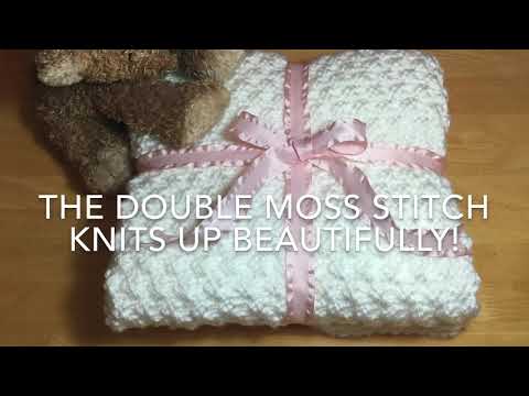 How to Knit a Beautiful Moss Stitch Baby Blanket