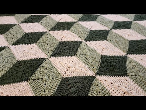 The Tumbling Blocks Blanket - Join-As-You-Go Motifs - Crochet Tutorial!