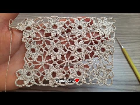 PERFECT VERY BEAUTIFUL FLOWER Crochet Tunisian Knitting Tutorial for beginners Tığ işi #crochet