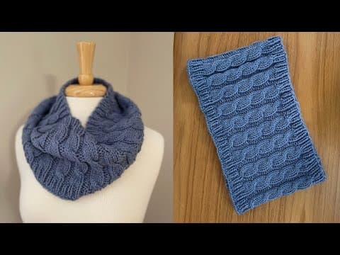 Simple Cable Knit Cowl | Easy Cowl Knitting Tutorial | Knitting House Square