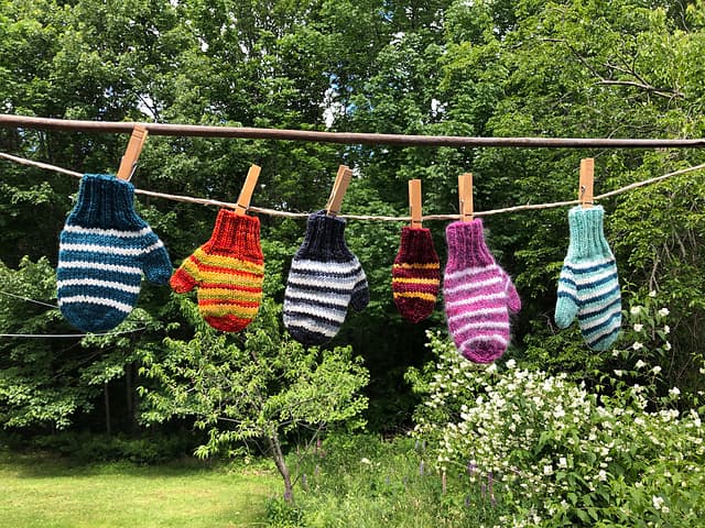 Sporty Stripey Mittens For Kids