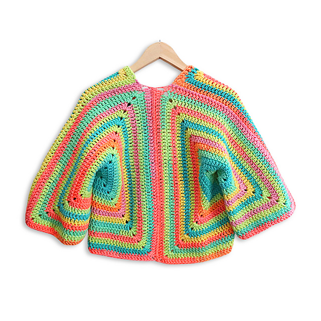 Retro Stripe Hexagon Cardigan