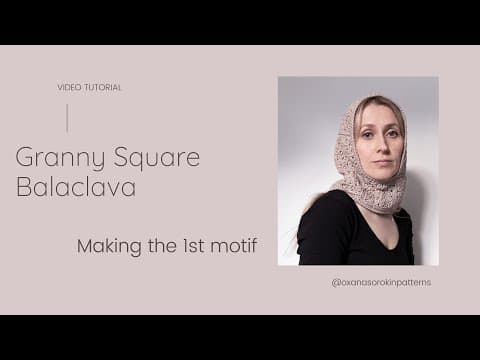3. Completing the 1st motif. Granny Square Balaclava Tutorial.