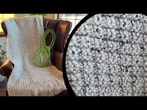 LOOM Knitting Blanket Step by Step for Beginners / Infinity, Serenity, Afghan, Long, Rectangular