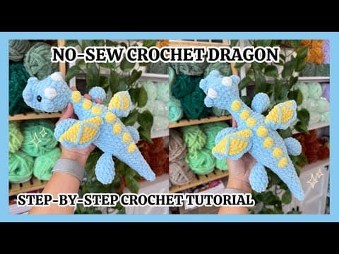 NO SEW Crochet Dragon Tutorial 🧶 Step By Step Free Amigurumi Crochet Pattern for Advanced Beginners