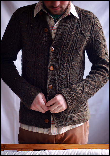 Saddle Shoulder Aran Cardigan WG63 SO49